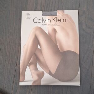 Calvin Klein Sheer Essentials Smoke Pantyhose Nylons Size D NWT